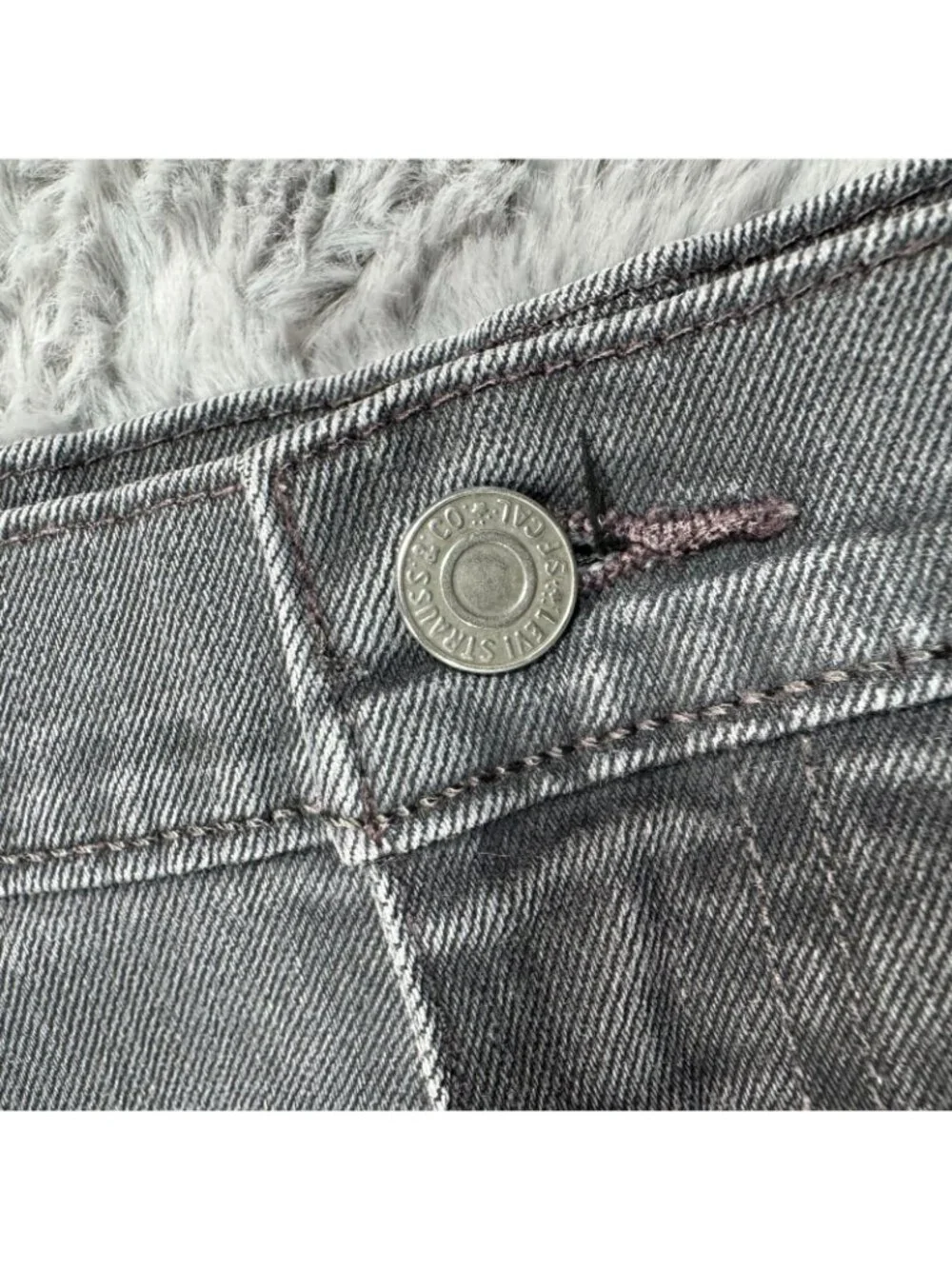 Levi's 513 Jeans Men's 38x30 Gray Cotton Denim Straight Slim Workwear Stretch